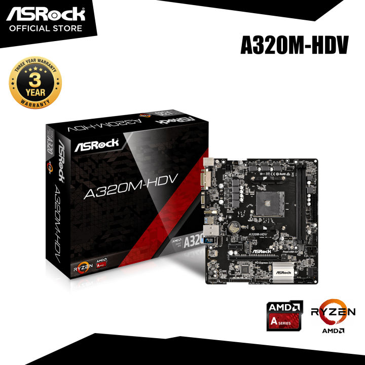 ASRock A320M-HDV AMD Motherboard Lazada Singapore