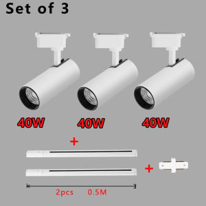 COB Track Light Set 3 Lights 30W 40W Ceiling Light Track Lamp For Living Room Clothing Store Home Decoration Lighting Black/White