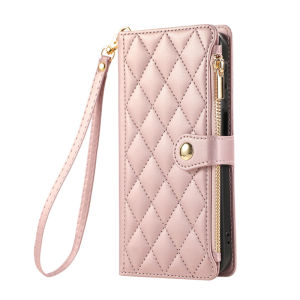 Case for Samsung Galaxy S26 S25 S24 S23 Ultra Plus FE Edge Fashion Embossed Zipper Wallet Leather Floral Flip Wristlet Strap Multifunction Phone Cover