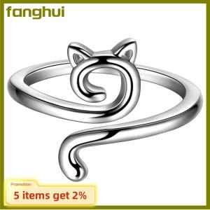 fanghui Adjustable Size Yarn Ring Cat Ears Crochet Ring Beginner Knitting Crocheting Loop Thread Wrapped Rings Tension Regulator Tool