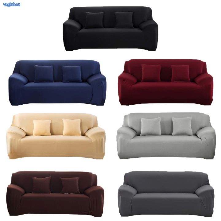 Elastic Plain Solid Sofa Cover Stretch Tight Wrap All-inclusive Sofa ...