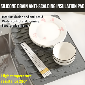 Kitchen Artifact Silicone Drain Anti-Scalding Insulation Pad Kitchen Sink Drain Mat Silicone Foldable Splash Proof Bathroom Wash Basin Placement Pad