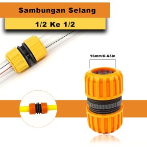 ELINK Sambungan Selang Kran Air 1/2 Inch - 3/4 Inch Adapter Selang Air - Quick 1/2" - Sambungan Selang/Konektor Selang Ukuran 1/2 - 3/4 - Penyambung Selang Air