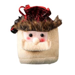 XUNXUAN Kids Exquisite Happy Christmas Party Decor Santa Claus Printed Candy Bag Peace Fruit Sack Xmas Gifts Bag Handbag