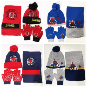 3pcs New Winter Children Boys Girls Warm Hat Gloves Scarf Lovely Cartoon Cat Bay Hat Kids Knitted Cap Bib Sets
