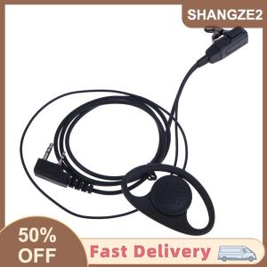 【E-WOITD】 Duy nhất dây tai nghe Tai nghe Kit mic PTT mic D hình 2 Pin đài phát thanh tai nghe Walkie Talkie cho Kenwood Baofeng tyt tai móc