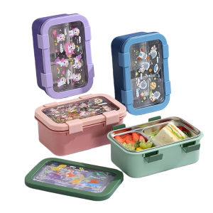 Stainless Steel Bento Box Baby 304 Stainless Steel Insulated Lunch Box with Soup Bowl Leak-Proof Bento Dinnerware