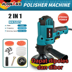 MONAKE German Tool Mesin Poles Mobil Polisher 5 INCH Alat Poles Cat Mobil Full Set Car Alat Disc Disk kaca motor MK500T