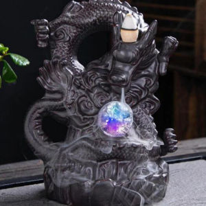 เชิงวางกำยาน ลายมังกร กำยานน้ำตกควันไหล กำยานธิเบต ควันน้ำตก แถมกำยาน 20ดอก