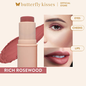 Butterfly Kisses Multi-Use Stick | Rich Rosewood (Satin) | For Lips Eyes & Cheeks