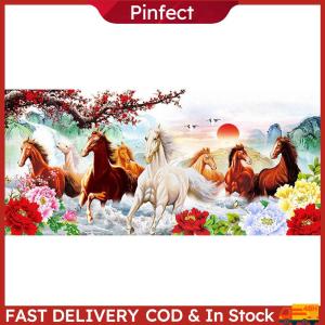 11CT Animal Running Horse Pattern Cross Stitch Kit Printed Embroidery Wall Decor