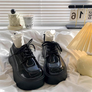 Small-Sized Platform Thick-Soled Versatile WomenS Leather Shoes 2026 New Model Height-Increasing 7Cm Loafers