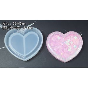 TGS Quicksand Shaker Mold Heart Round Square Model DIY Pendant Jewelry Making Silicone Molds