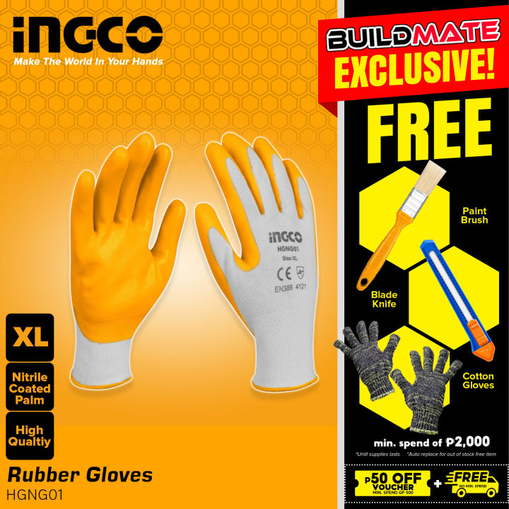 INGCO Nitrile Rubber Gloves HGNG01 •NEW ARRIVAL!• IHT Lazada PH