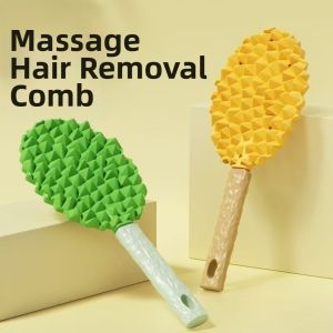 OUTOPEN Soft Pet Grooming Brush Durian Shape Hanging Cats Hair Removal Comb Care Tool Tangle-Free Cat Floating Hair Comb For Dogs Cats