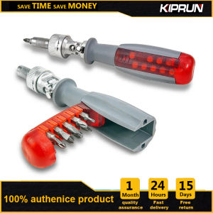 KIPRUN Ratchet Screwdriver 180°angle Foldable Ratchet Screwdriver With 10pcs Screw Driver Kit Bits Hand Tool Set