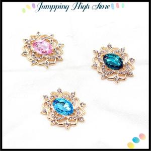 【Jumpping】 เครื่องประดับเพชรอัลลอยรูปวงรีขนาด27x31มม. เครื่องประดับสำหรับชุดแต่งงานแบบทำมืออุปกรณ์ประดับศีรษะเครื่องประดับอัญมณี