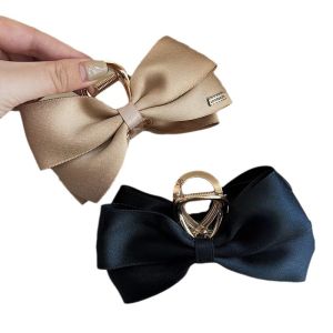 Elegant exquisite Gauze /Ribbon Bow Hair Clamp High-End Sense Hair Clip Large Size Shark Clip
