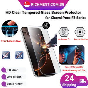 【✅SG Brand】RICHMENT HD Clear Tempered Glass Screen Protector for Xiaomi Poco F8 Pro 5G / Poco F8 Ultra 6.9" Full Coverage 9H Hardness Anti Scratch Ultra Thin High Transparency Sensitive Touch Fingerprint Unlock Support Protective Film
