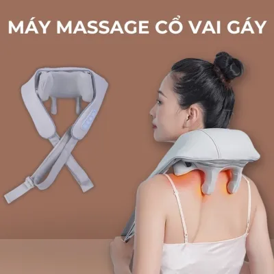 Máy Massage Cổ Vai Gáy N7 Mô Phỏng Bàn Tay 3d Massage Đa Năng Kết Hợp Chườm Ấm Dụng Cụ Bấm Huyệt Mát Xa Bắp Tay Chân Pin Siêu Khủng