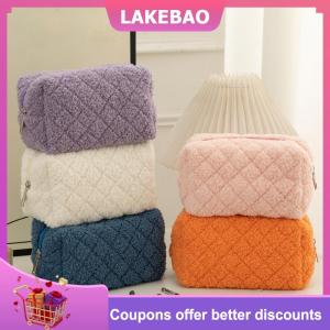【LAKEBAO】 Trang điểm sang trọng Túi du lịch mềm mỹ phẩm lưu trữ túi xách tay tổ chức bút chì trường hợp