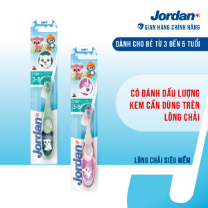 Jordan Combo 2 Bàn chải đánh răng trẻ em lông tơ mềm bước 2 cho bé 3-5 tuổi