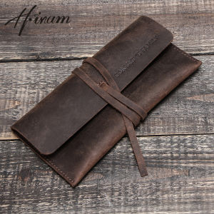 ชุดกระเป๋าใส่ดินสอหนังเครซีฮอร์สย้อนยุคแบบรวมหลายแพ็คเก๋ไก๋ดินสอเขียนหนังสือสำหรับนักเรียนกระเป๋าเก็บของ