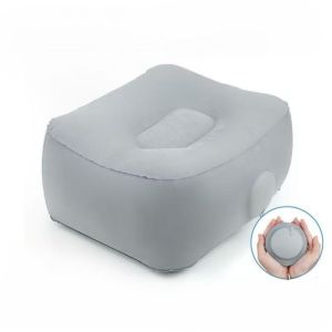 Press-to-Inflate Inflatable Booster Seat Foldable Plush Fabric Air Seat Cushion Lightweight Waterproof Portable Foot Rest Concerts Events