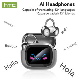 HTC NE32 Bluetooth V6.0 AI Earphones LCD Touch screen OWS Ear Clip Wireless headphones Translator Earbuds Noise Reduction call