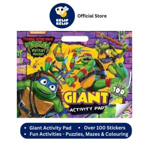 Teenage Mutant Ninja Turtles Giant Activity Pad With Puzzles Mazes Colouring & Over 100+ Stickers For Kids