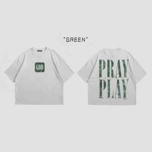 “PRAY PLAY/KILLBILL” Ready Stock High Quality Cotton Crew Neck T-Shirt - Plain Short Sleeve Top