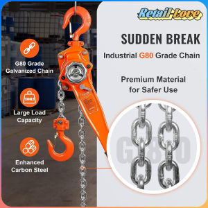 New High-Quality 0.75t 1.5m Lever Chain Block with G80 Grade Galvanized Chain and Forged Manganese Steel Hook for Motorcycle Maintenance