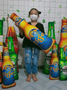 GỐI ÔM 3D HÌNH CHAI BIA GẤU BÔNG CHAI BIA VẢI NHUNG MỀM MỊN GÒN MỀM