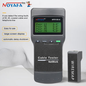 เครื่องมือเครือข่ายสำหรับเครื่องทดสอบเคเบิ้ลหน้าจอ LCD สายเคเบิลเครือข่าย NF-8108A ของ NOYAFA เครื่องทดสอบวัดความยาวสำหรับ Cat5E/6E Stp/utp สายบิดคู่