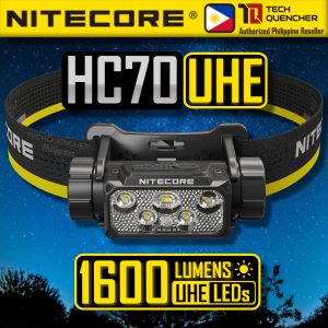 Nitecore HC70 UHE Headlamp 1600 Lumens - USB-C Rechargeable - 6000mAh Battery - 156 meter - IP68
