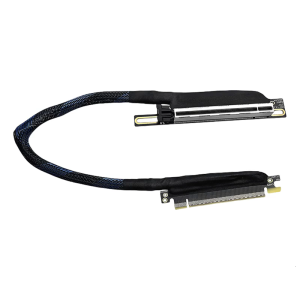 PCIe 5.0 X16ทำมุม270องศาแบบถักสายเคเบิลกราฟฟิกความทนทาน64GT/วินาทีการส่งข้อมูลที่รวดเร็วรายการขวาด้านซ้าย