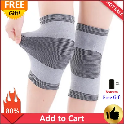 EASYGOING 1 Pair Knee Support Sleeves Leg Arthritis Injury Gym Sleeve Elasticated Bamboo Charcoal Fiber Knitted Knee Pads Health Care Tool