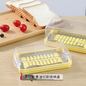 Practical Butter Cutting Container Butter Dish with Lid Butter Container Clear Plastic Butter Box for Kitchen Use