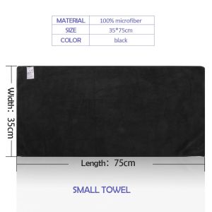 Black Towel Microfiber Fabric 40cmx80cm / 35cmx75cm for Salon Bath Use Hair Dryer Water Absorb Towel