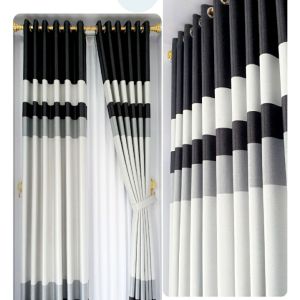 Gorden jendela Pintu Blackout Motif  UNGU Gorden Ruang Tamu  Gorden kombinasi Tirai Minimalis Elegan