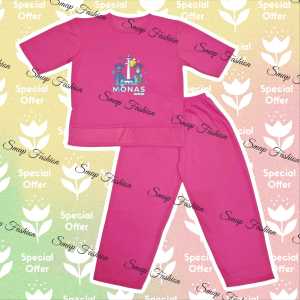 Setelan Kaos/Baju Dewasa/Tanggung  Anak Perempuan Motif MONAS JKT UMUR 5-13 TAHUN
