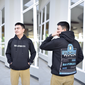 SWEATER HOODIE PRIA TEBAL PREMIUM ORIGINAL BRANDLEA WARNA HITAM SIZE XL XXL MOTIF BIRD
