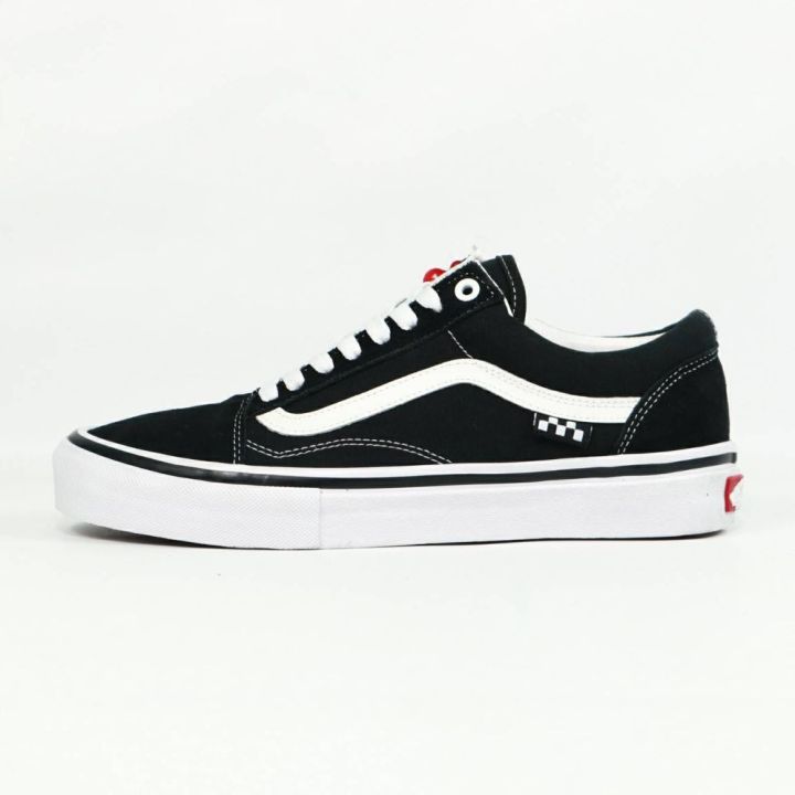 SEPATU VANS OLD SKOOL PRO SKATEBOARDING BLACK WHITE Sepatu Kulit