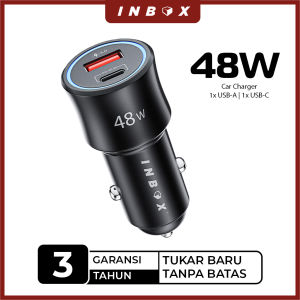INBOX PD-RR1 Car Charger Mobil 48W Fast Charging Power Delivery Quick Charge Dual USB Adaptor Adapter