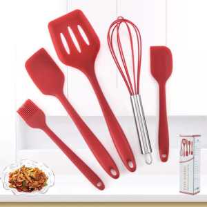 Set Alat Masak Dapur Spatula Silikon Kitchen tools 5 in 1 Tahan Panas Serbaguna