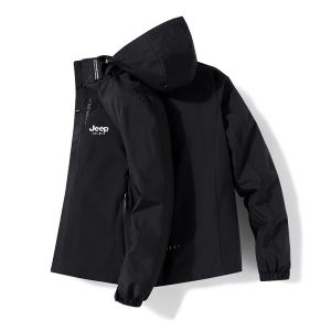 Jeep Windproof and waterproof hooded jacket for men in dark blue