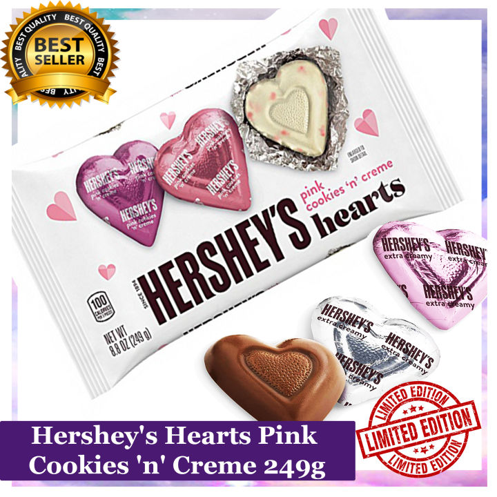 HERSHEY'S Cookies 'N' Creme Pink Hearts, 8.8 oz bag