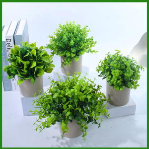 Artificial Small Potted Plant Lavender Eucalyptus Simulation Green Plant Home Decoration Green Fake Plant Small Bonsai Fake Flower