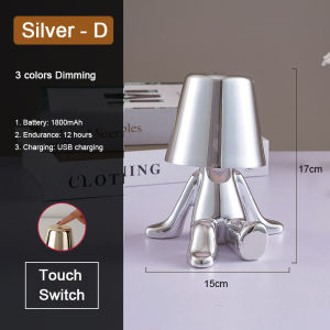 Little Golden Man Table Lamp LED Night Light Touch Switch Coffee Shop Bar Bedroom Decor Reading Lamp Living room Desk Light