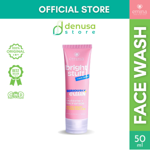 EMINA Bright Stuff Series Face Wash Acne Micellar Water Serum Toner Moisturizing Cream Scrub Powder